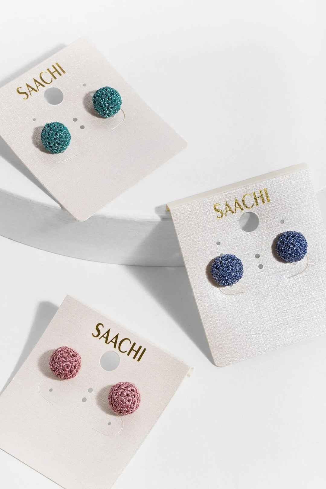 Metallic Crochet Thread Cluster Stud Earring - SAACHI