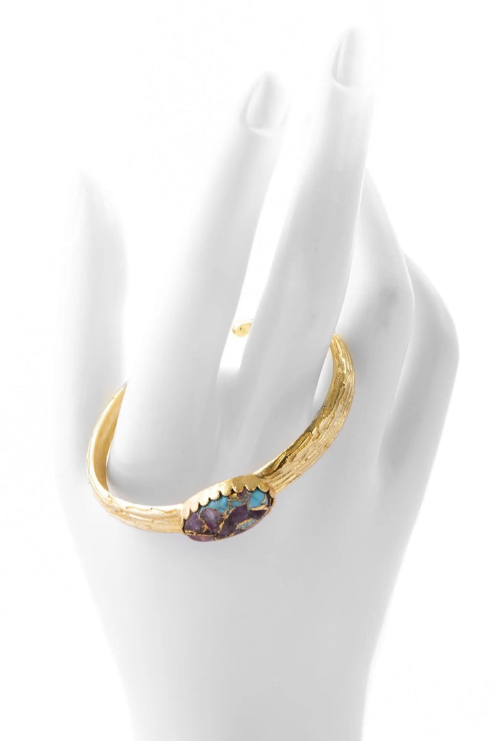 Gemstone Cuff Bracelet Purple