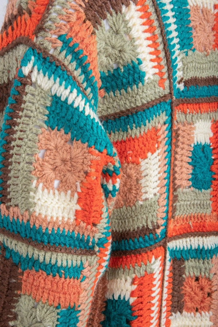 Crochet Long Cardigan Marrakesh Jacket Brown