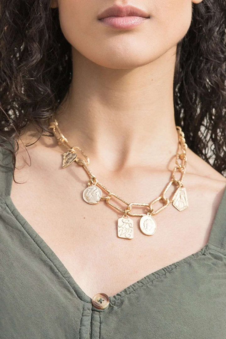 Augusta Charm Necklace Gold