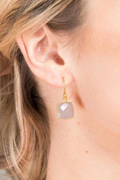 Cushion Gemstone Earring - SAACHI