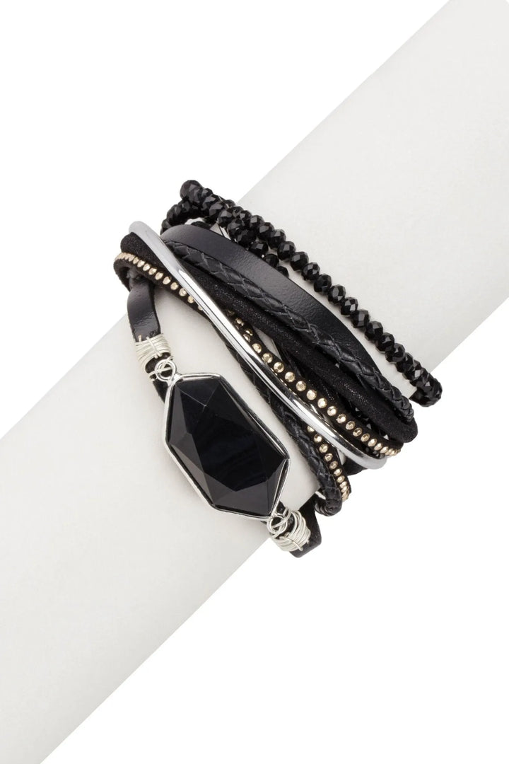 Endless Dream Leather Bracelet Black