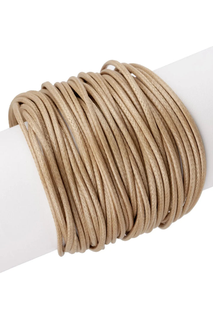 Simple Cord Leather Bracelet Tan