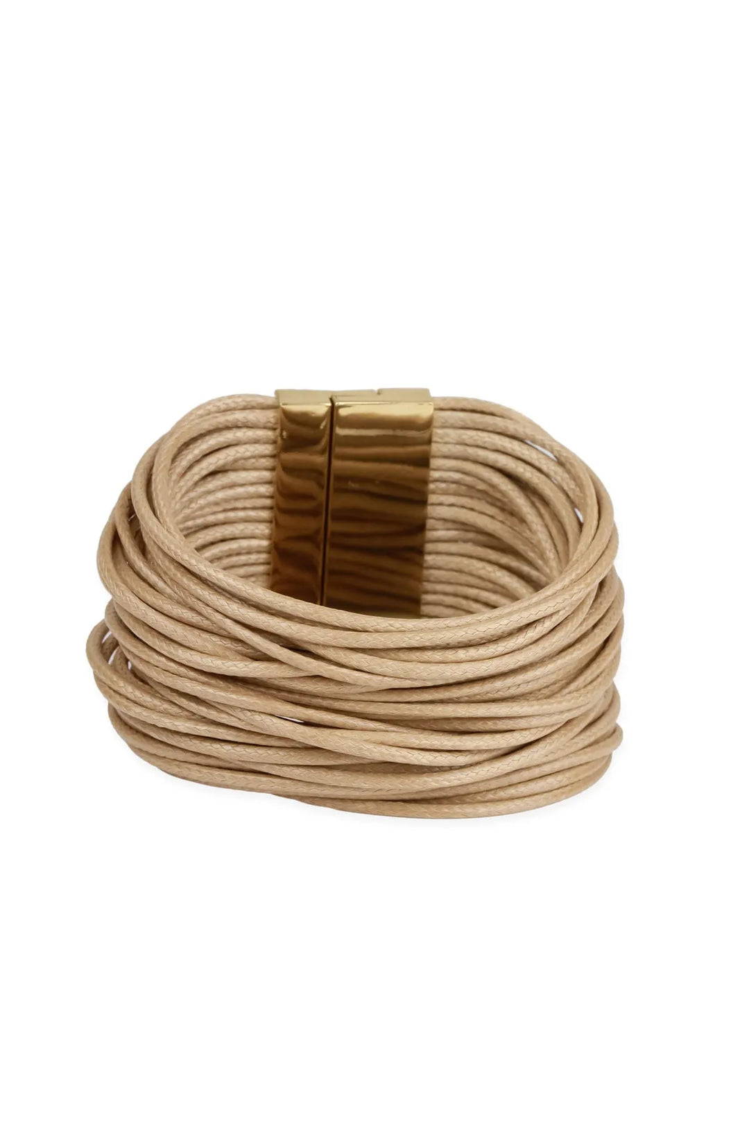 Simple Cord Leather Bracelet Tan