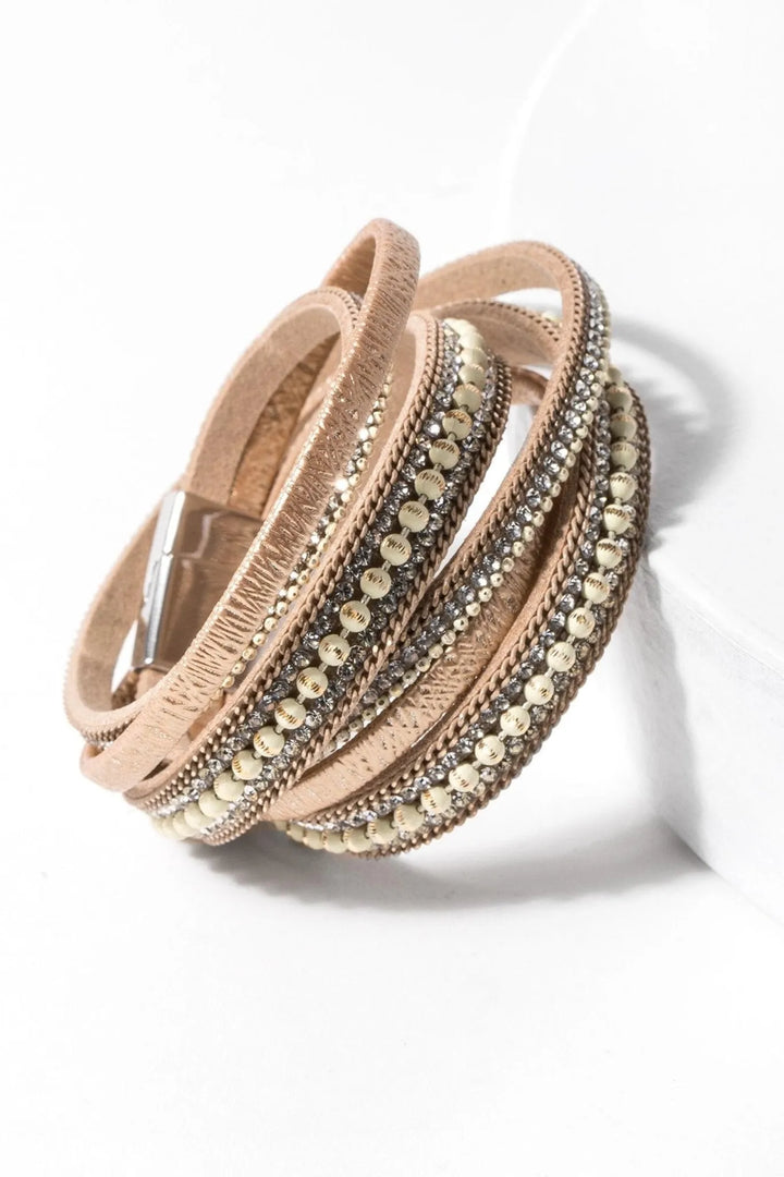 Hilton Double Wrap Bracelet Bisque