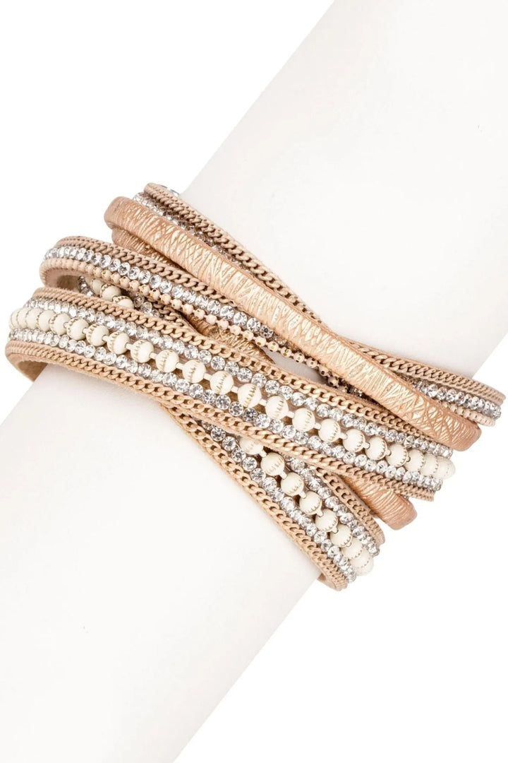 Hilton Double Wrap Bracelet Bisque