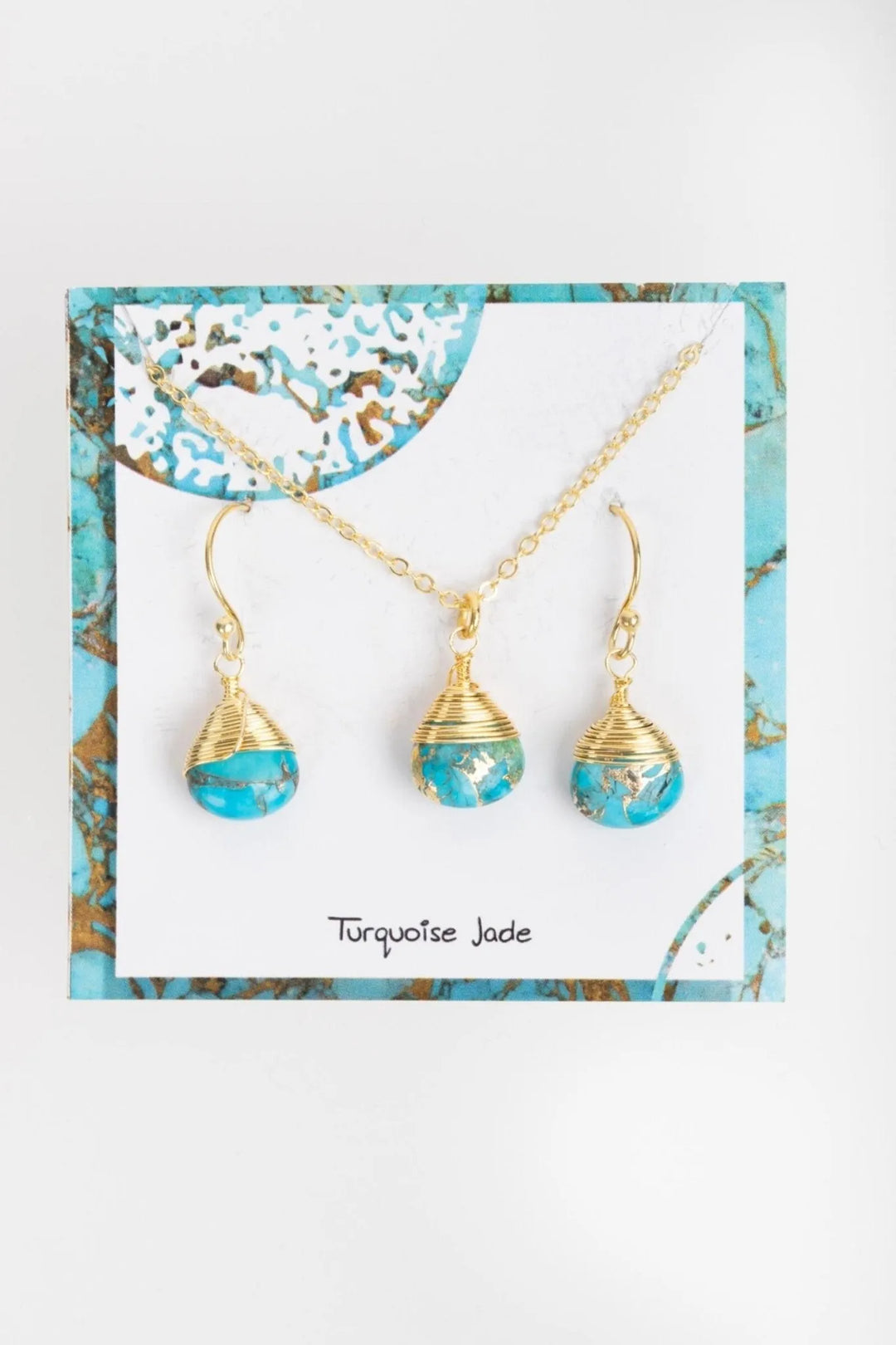 Mojave Mini Raindrop Earring and Necklace Set Turquoise