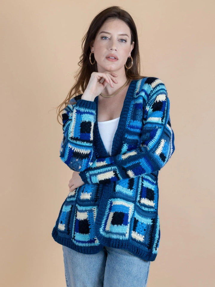 Marrakesh Crochet Short Jacket Blue