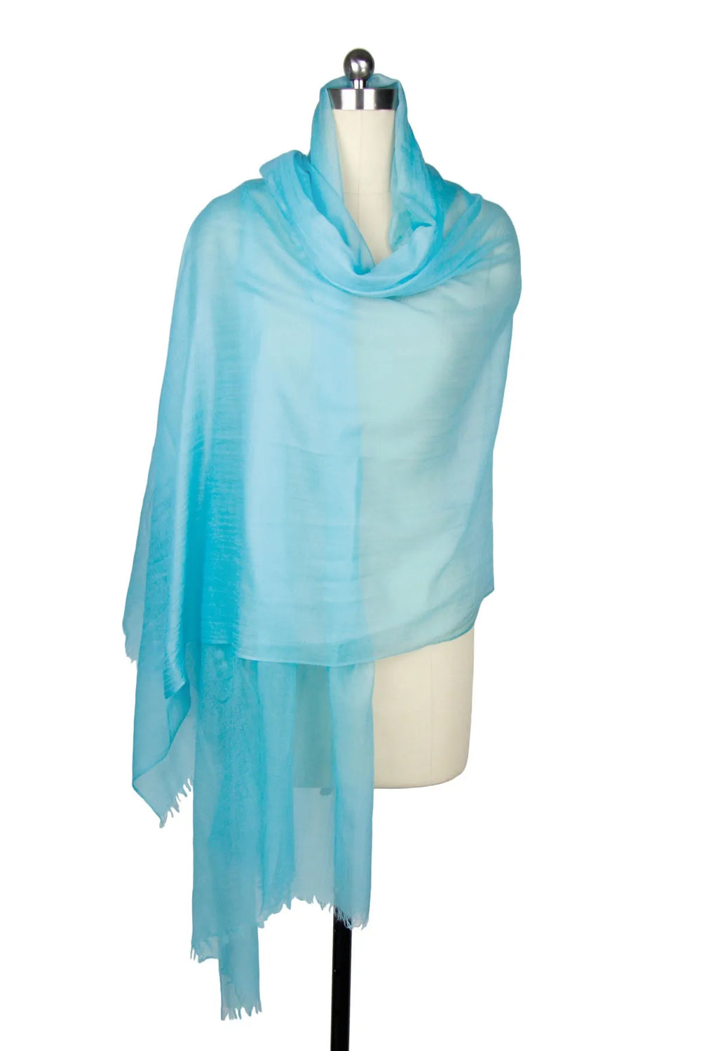 Delicate Solid Cashmere Scarf Sky Blue