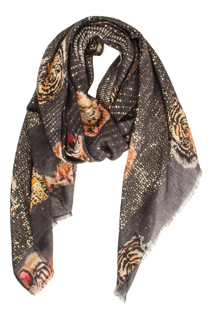 Fiercely Glamorous Deep Grey Scarf Dark Gray