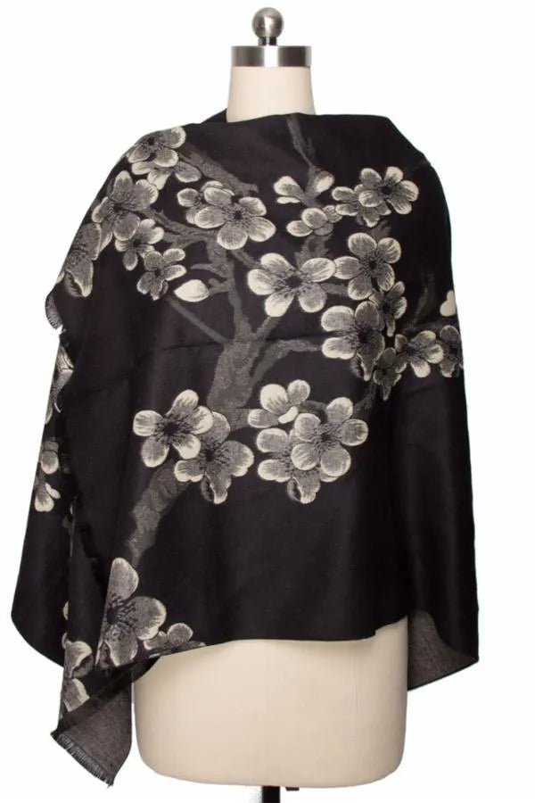 Reversible Cluster Garden Scarf Black