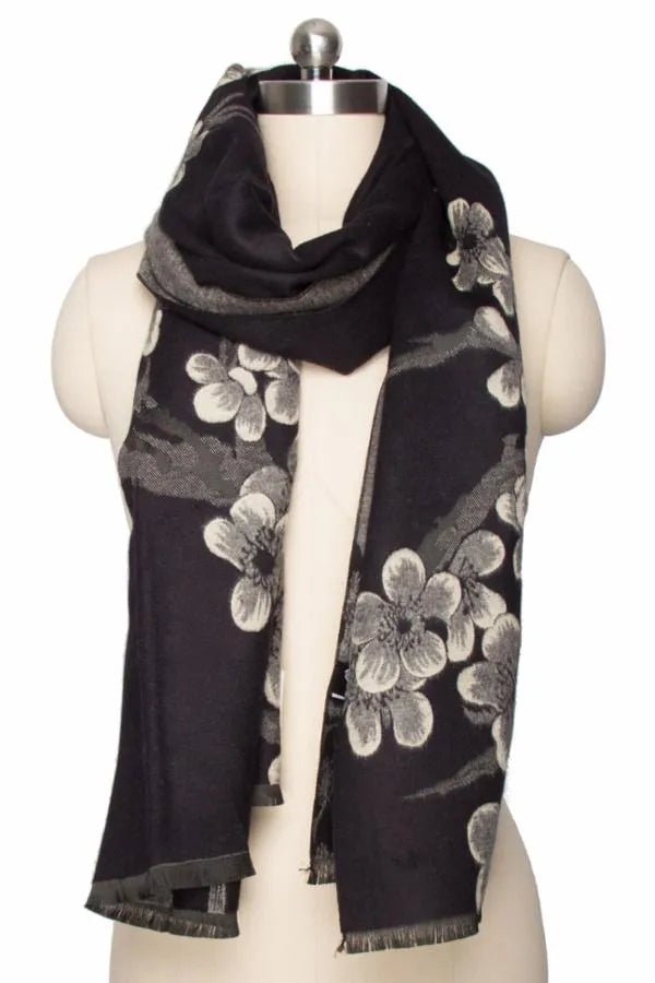 Reversible Cluster Garden Scarf Black