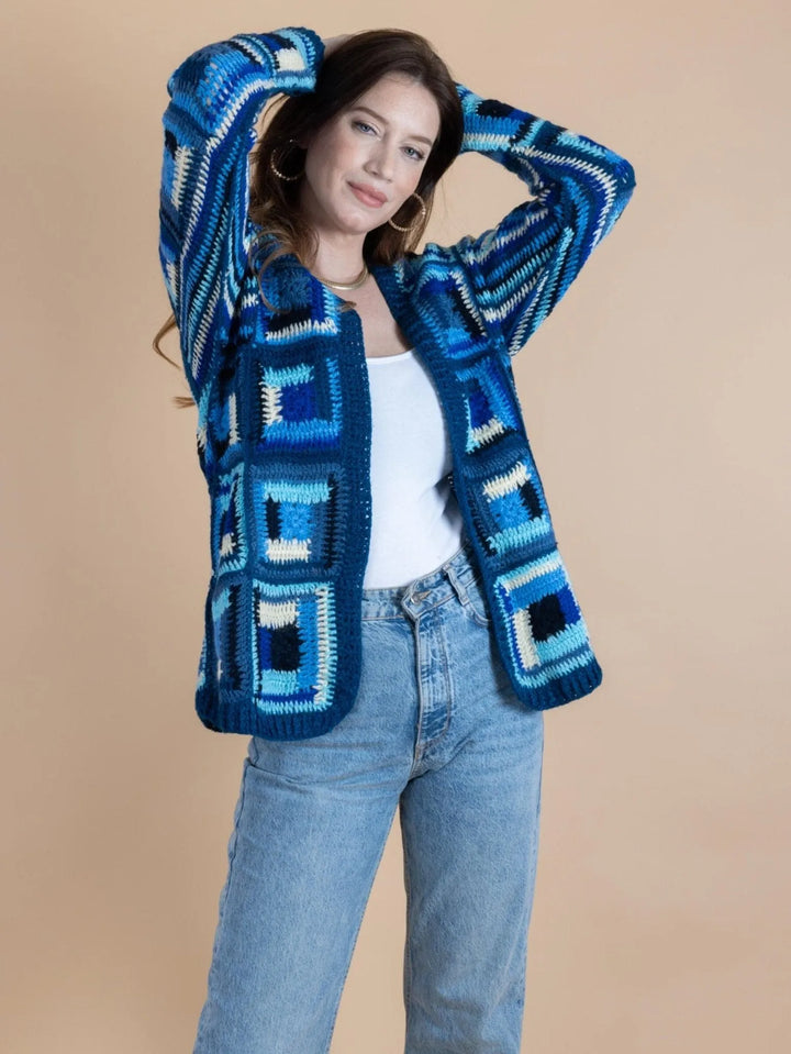 Marrakesh Crochet Short Jacket Blue