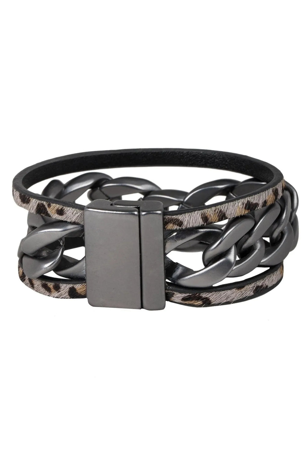 Strongest Link Leather Bracelet Black