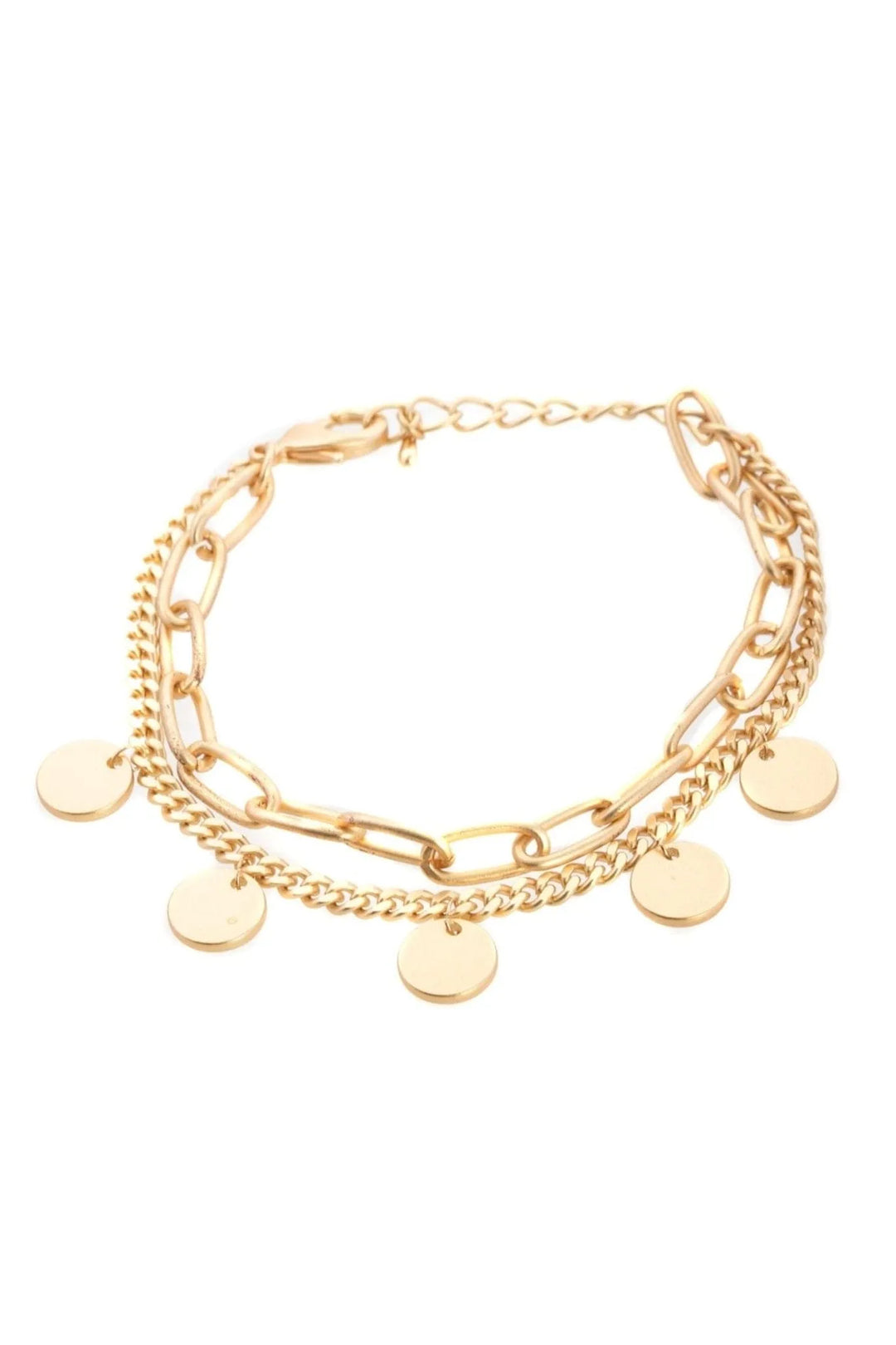 Golden Chain Link Charm Bracelet Gold