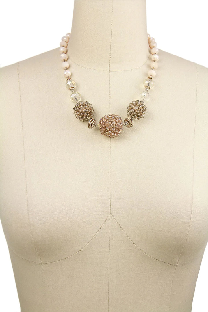 Short Beaded Raspberry Ball Necklace Papaya whip