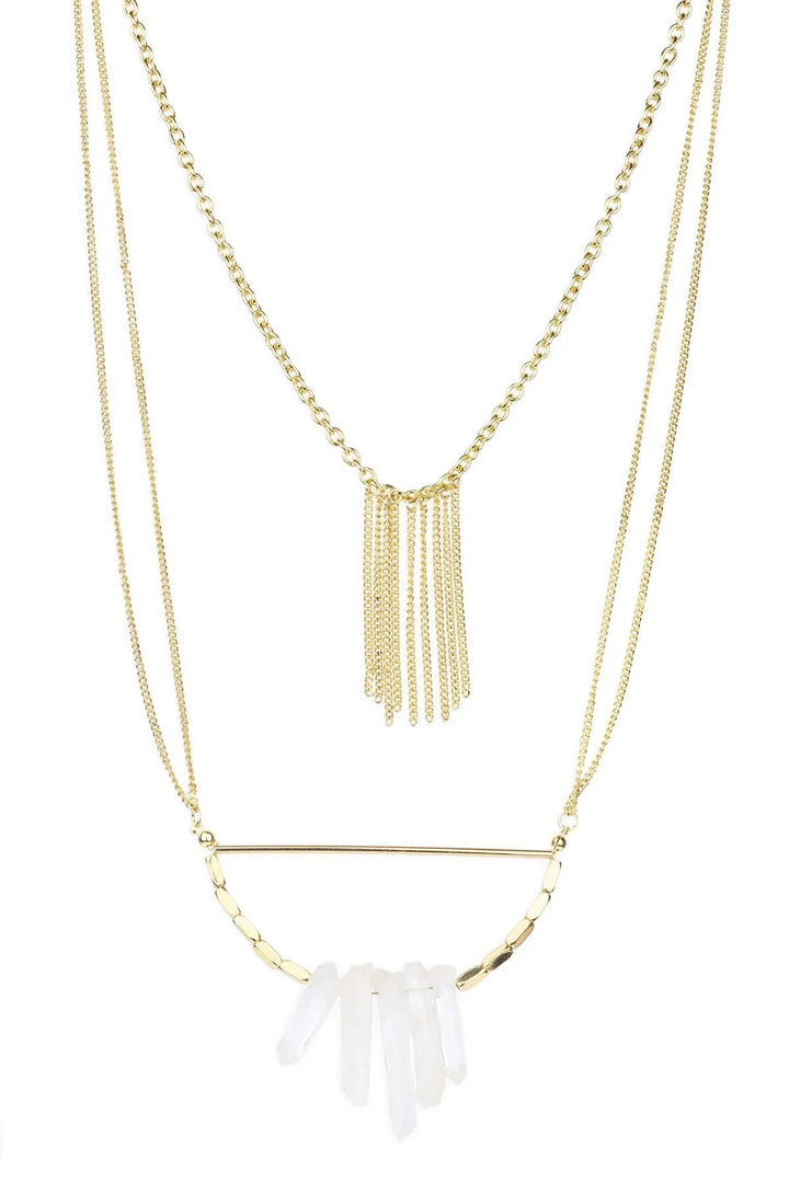 Boho Layered Chain Necklace Gold