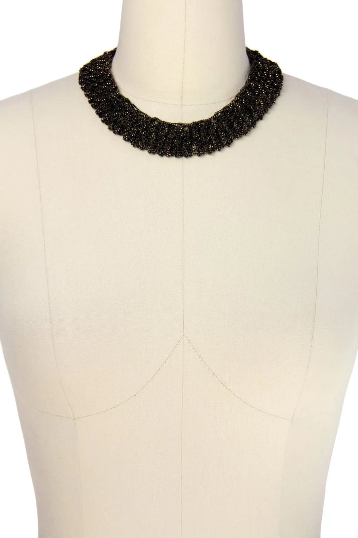 Crochet Chain Short Necklace Black