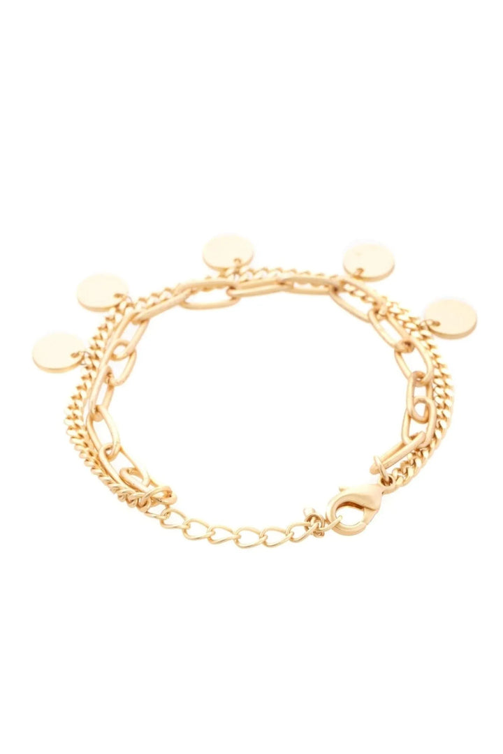 Golden Chain Link Charm Bracelet Gold