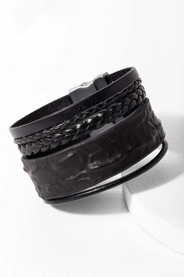 Shyama Leather Bracelet Black