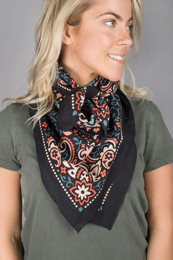 Oversized Cotton Bandana Black