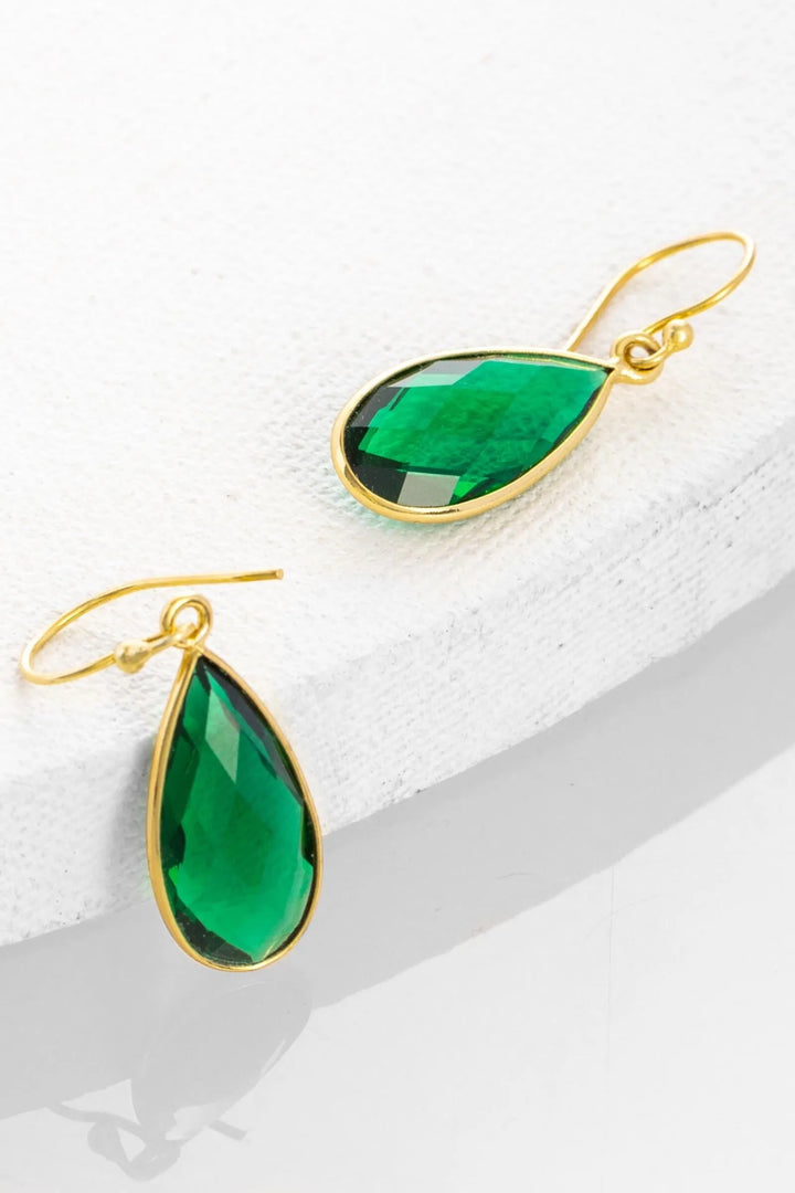 Single Drop Earring Emerald Green