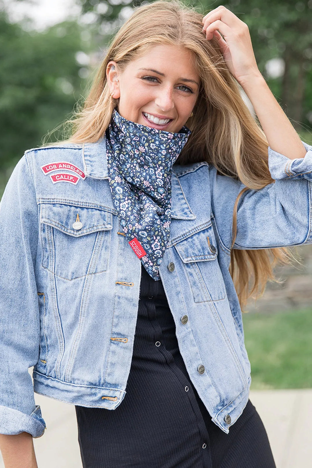 Navy Floral Bandana Navy