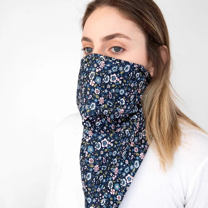 Navy Floral Bandana Navy