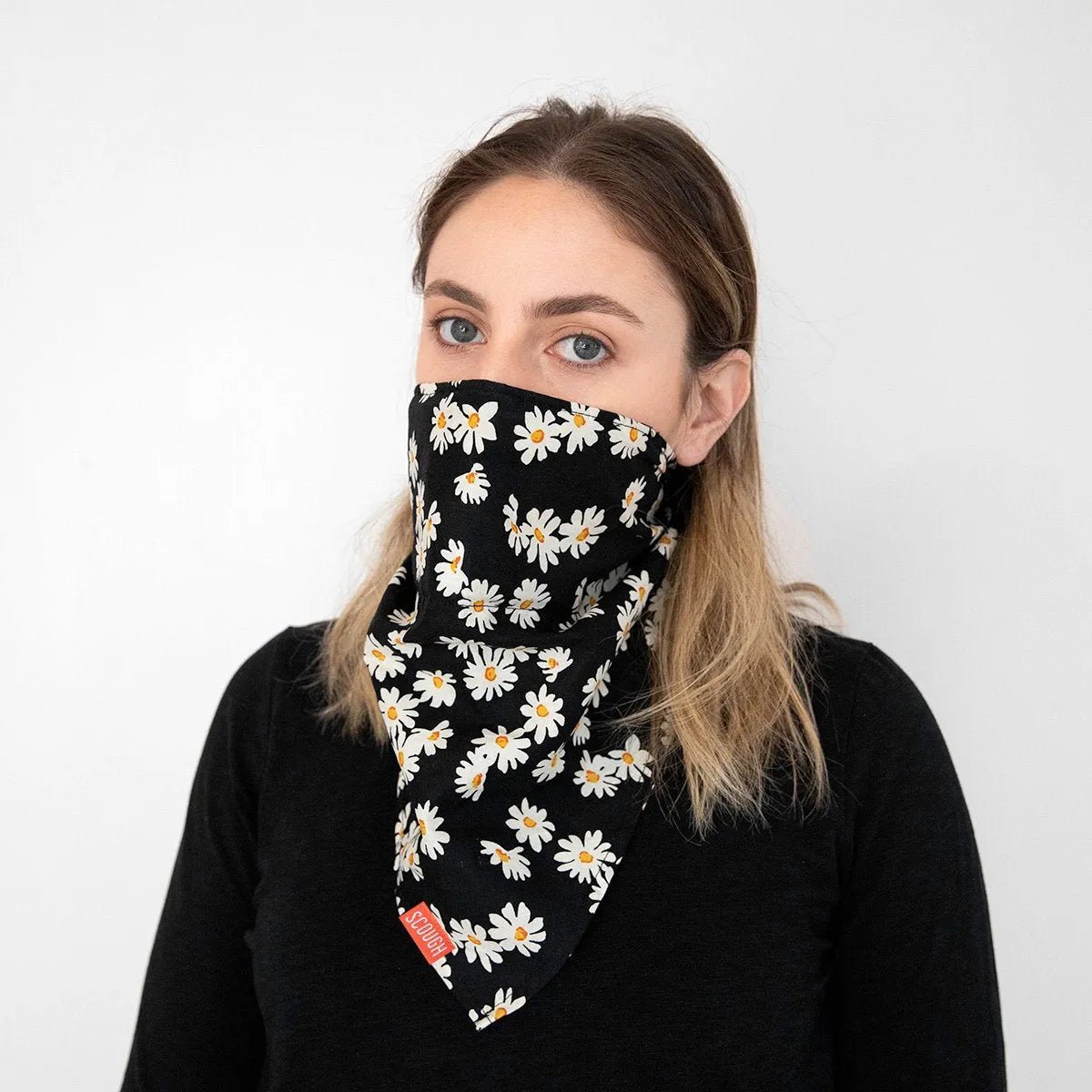 Bandana with hidden filter mask for bikers, biking, riding – Scough