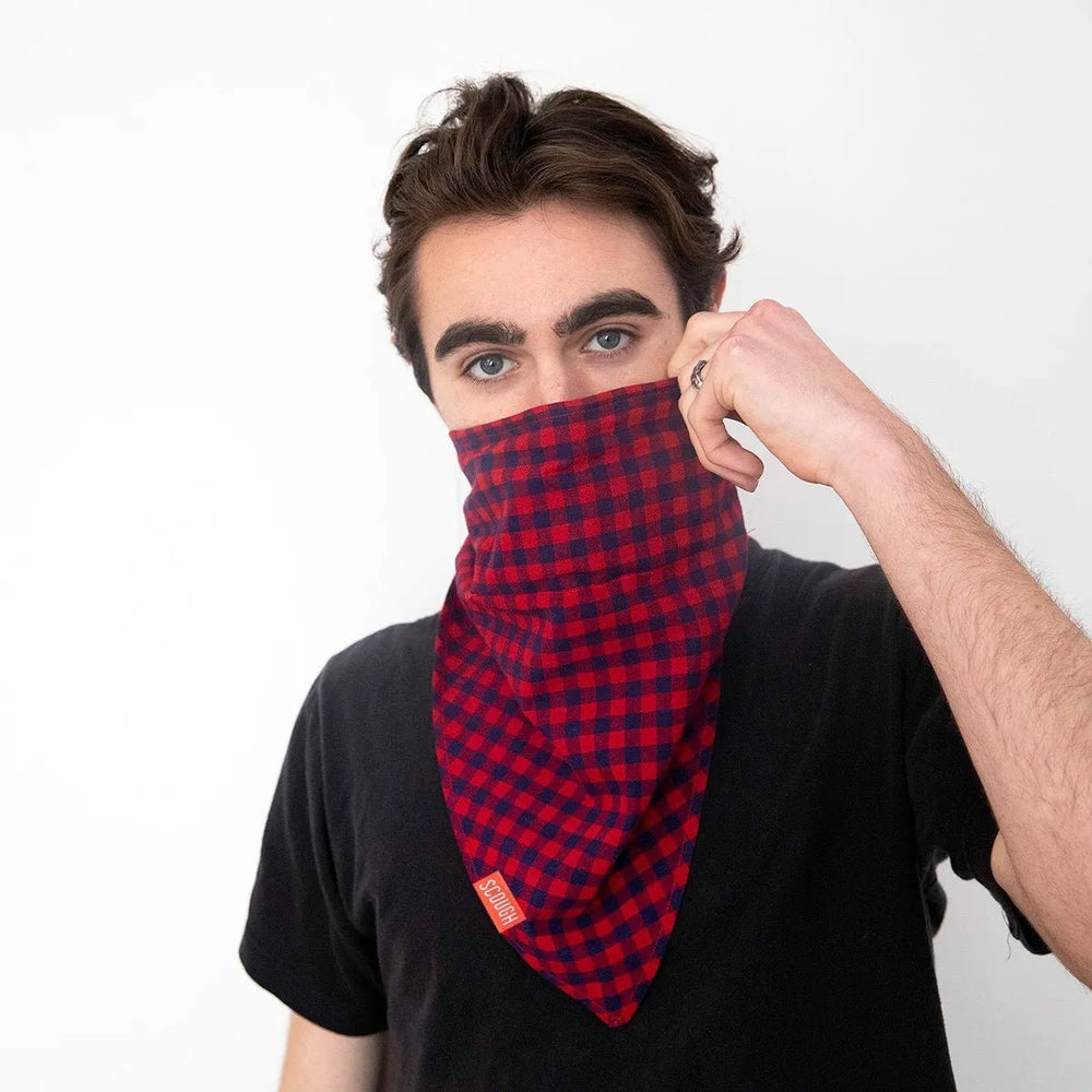 Scough Red Gingham Bandana with Filter Crimson