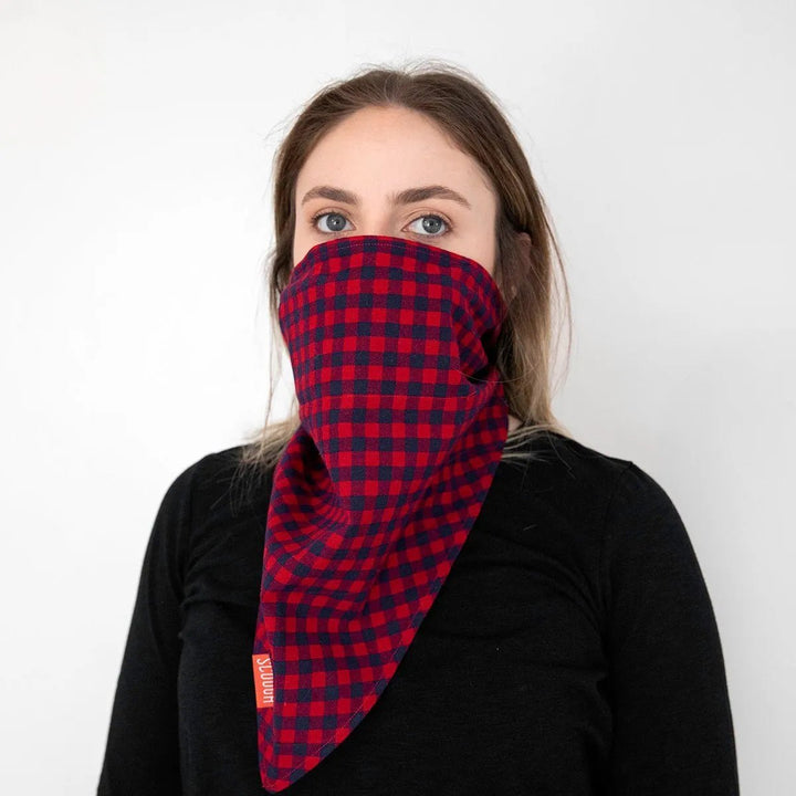 Scough Red Gingham Bandana with Filter Crimson