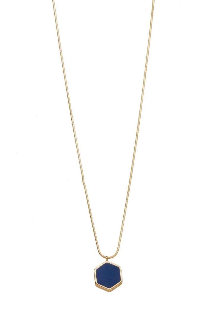 Kiera Long Pendant Adjustable Necklace Navy