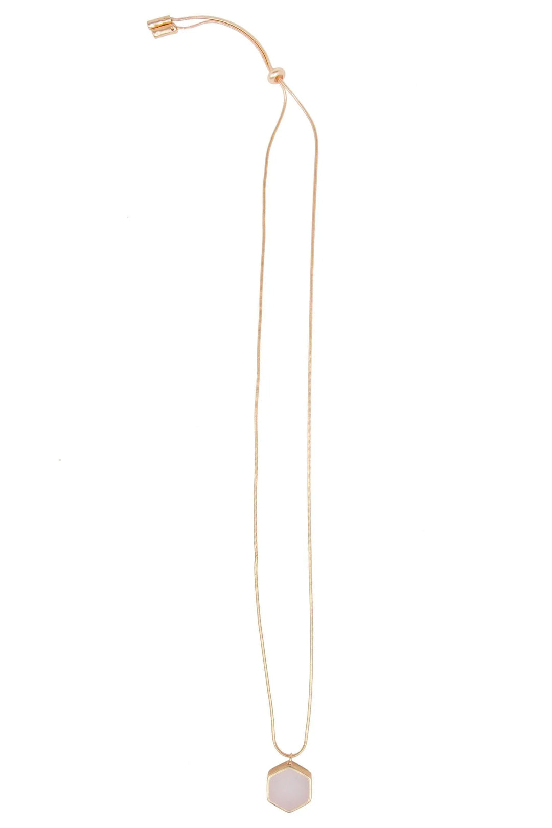Kiera Long Pendant Adjustable Necklace White
