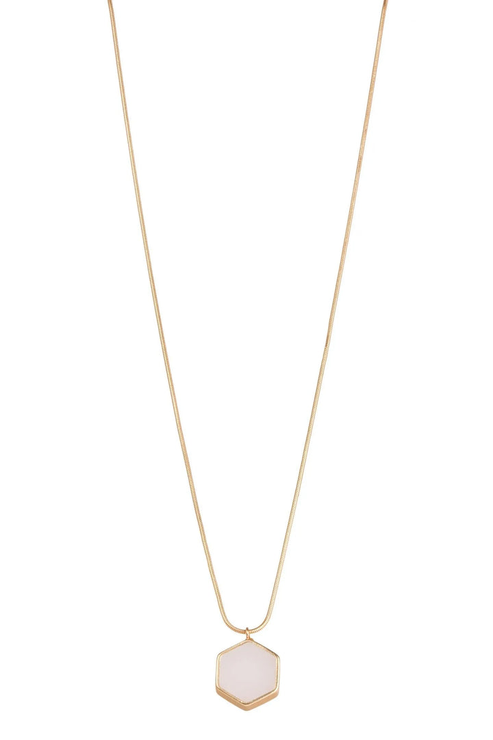 Kiera Long Pendant Adjustable Necklace White