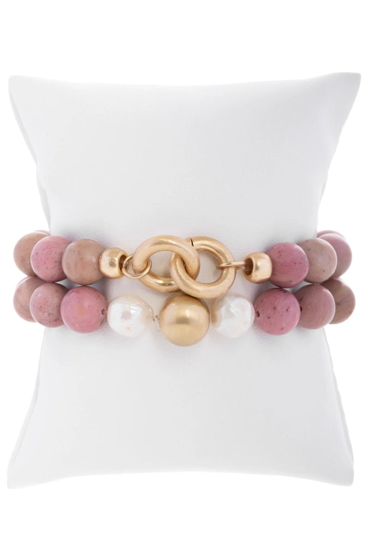 Eternity Stretch Bracelet Set Misty Rose