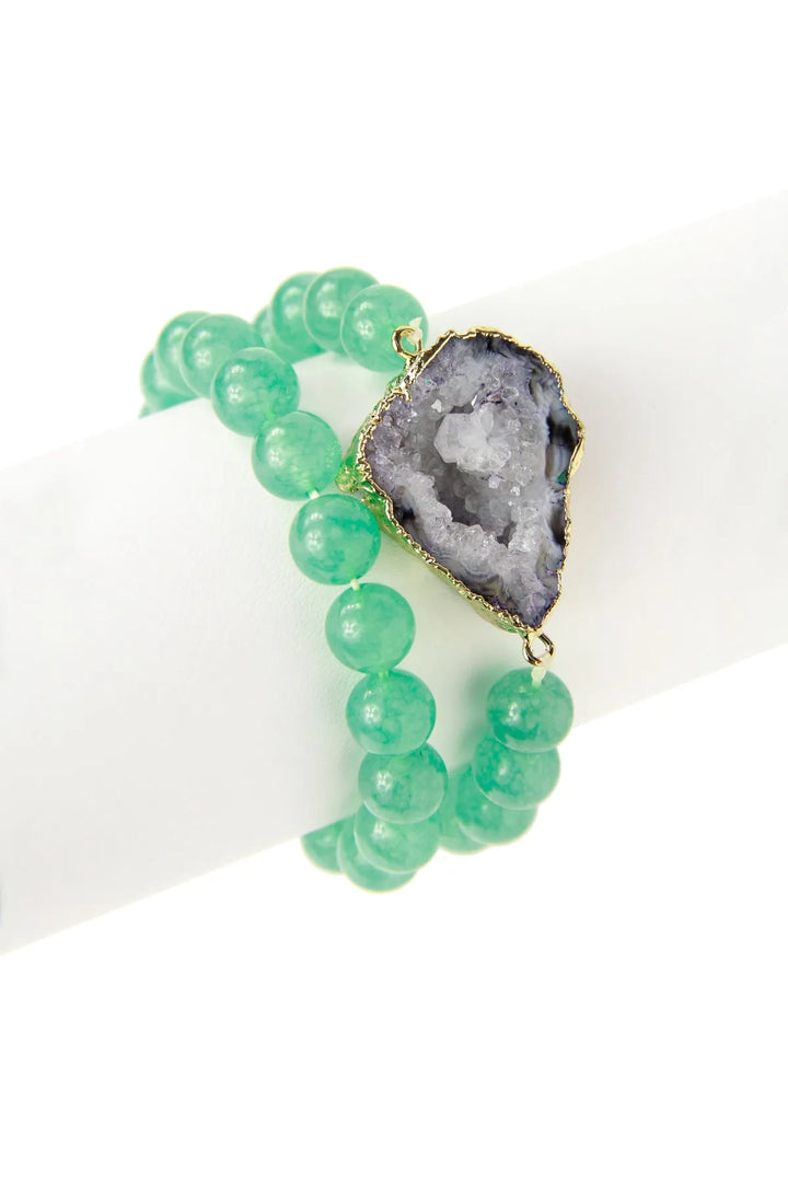 Open Agate Bracelet Aquamarine