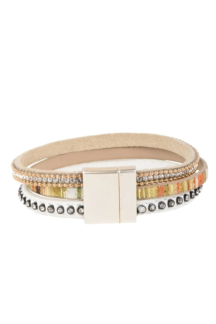 Gemma Leather Bracelet Beige