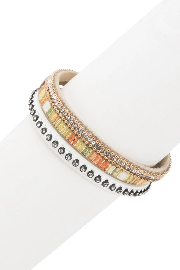 Gemma Leather Bracelet Beige