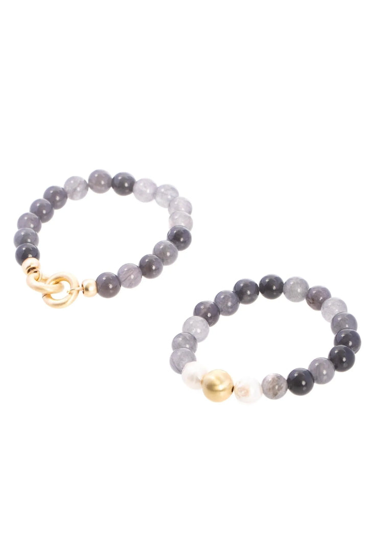 Eternity Stretch Bracelet Set Silver