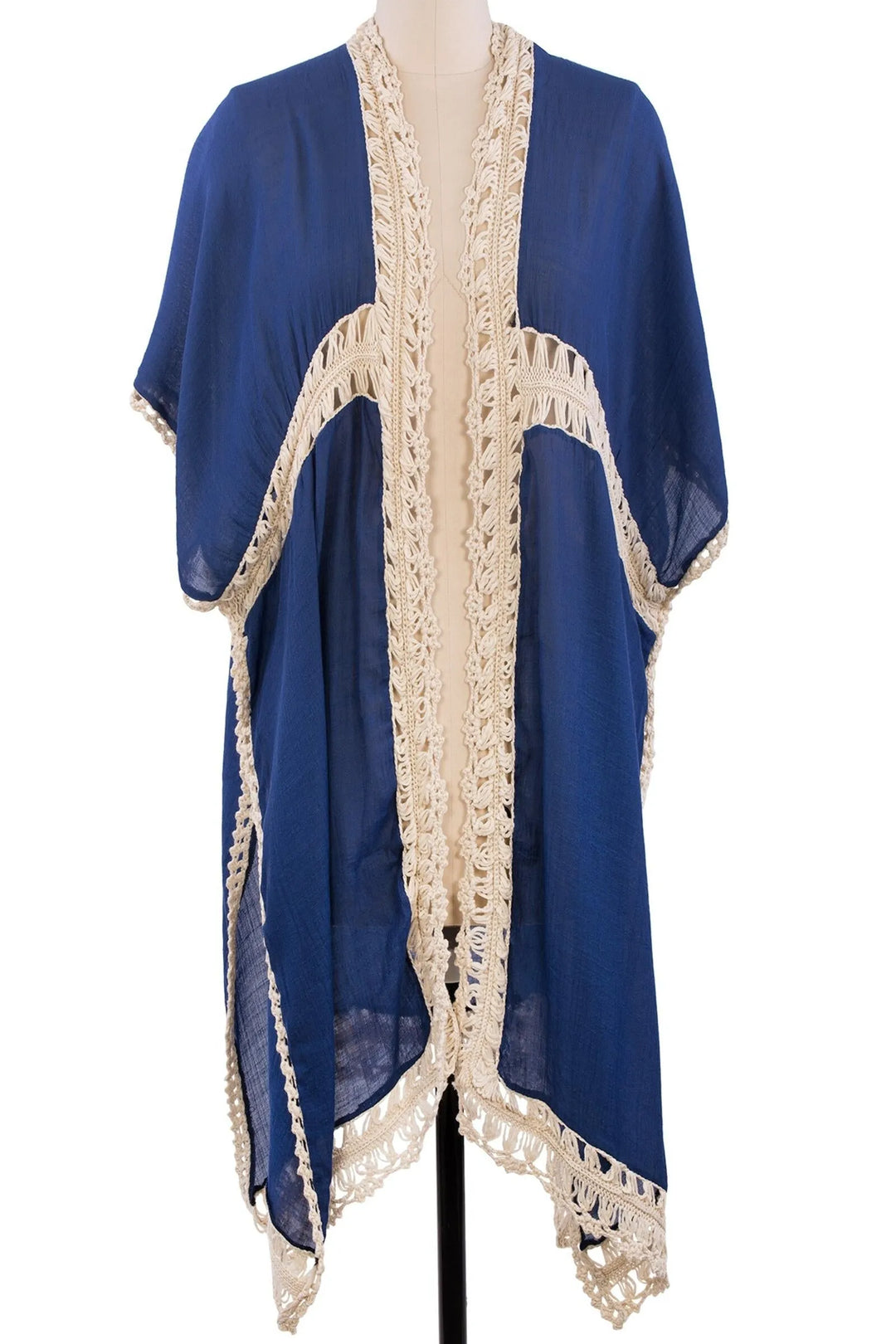 Costa Crochet Kimono Cover Up - SAACHI - Medium Blue / One Size — Fits All - Kimono