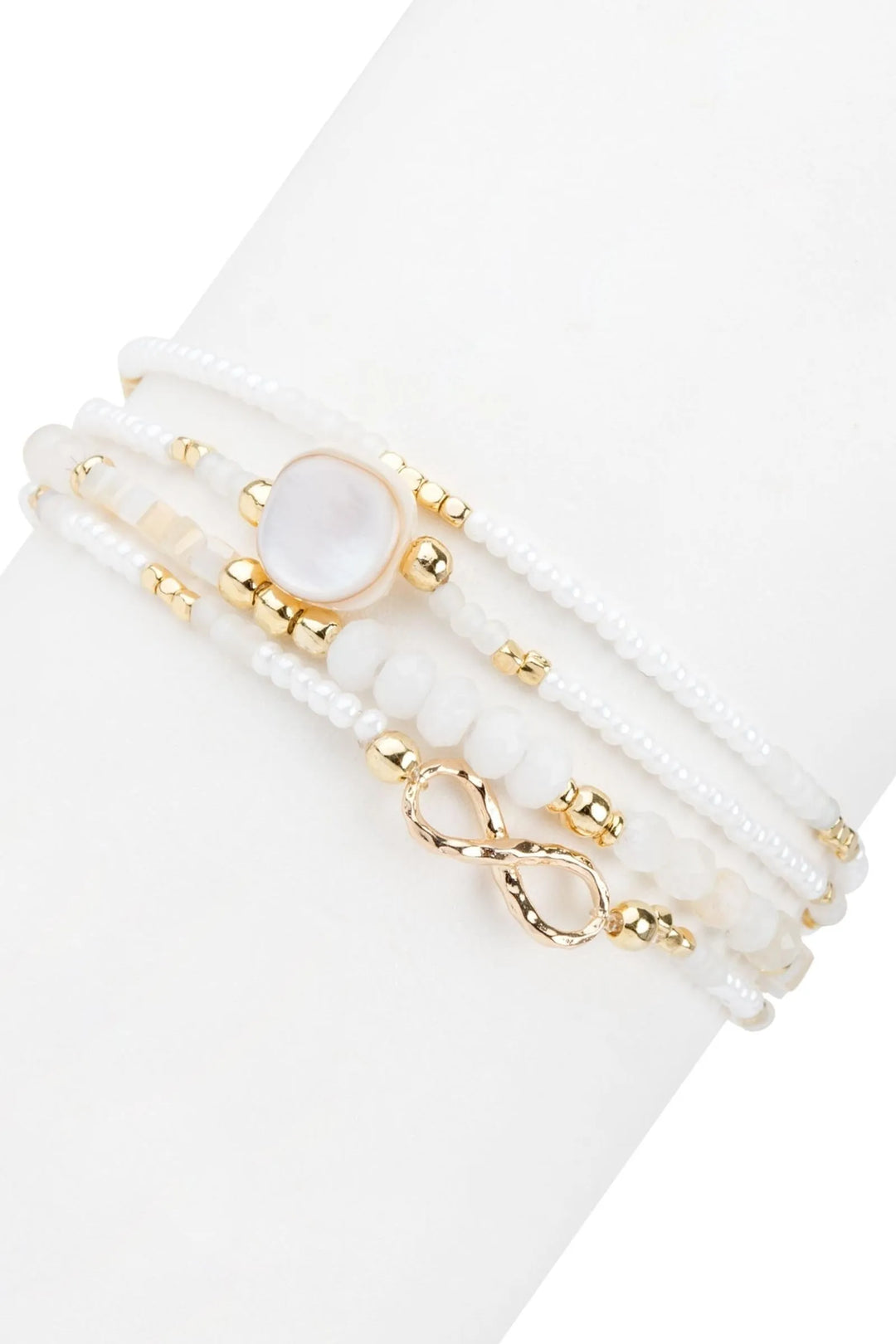Skyla Infinity Bracelet Set White
