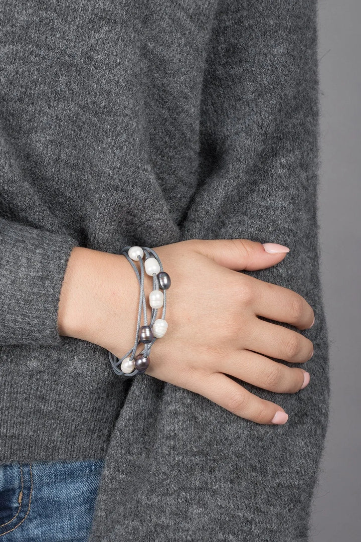 Cosmo Pearl Strand Bracelet - SAACHI - Dark Gray - Bracelet