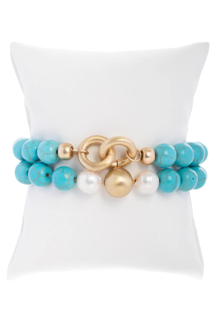 Eternity Stretch Bracelet Set Light Sky Blue