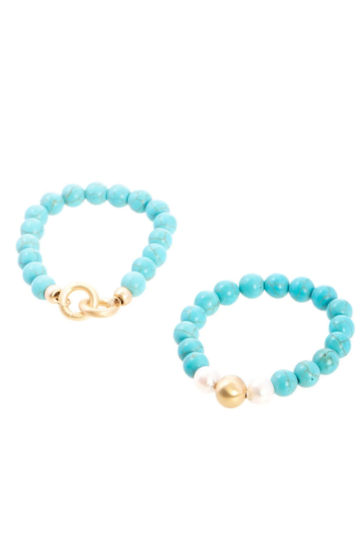 Eternity Stretch Bracelet Set Light Sky Blue