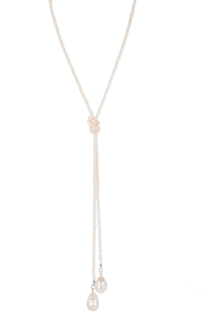 Baroque Knotted Pearl Necklace Blush