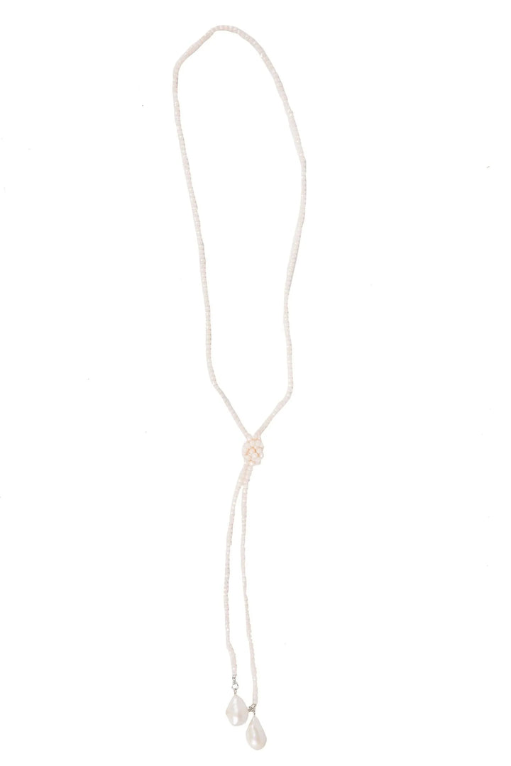 Baroque Knotted Pearl Necklace Blush