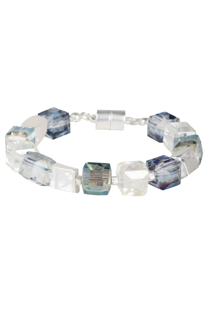 Faceted Bead and Stone Bracelet Blue