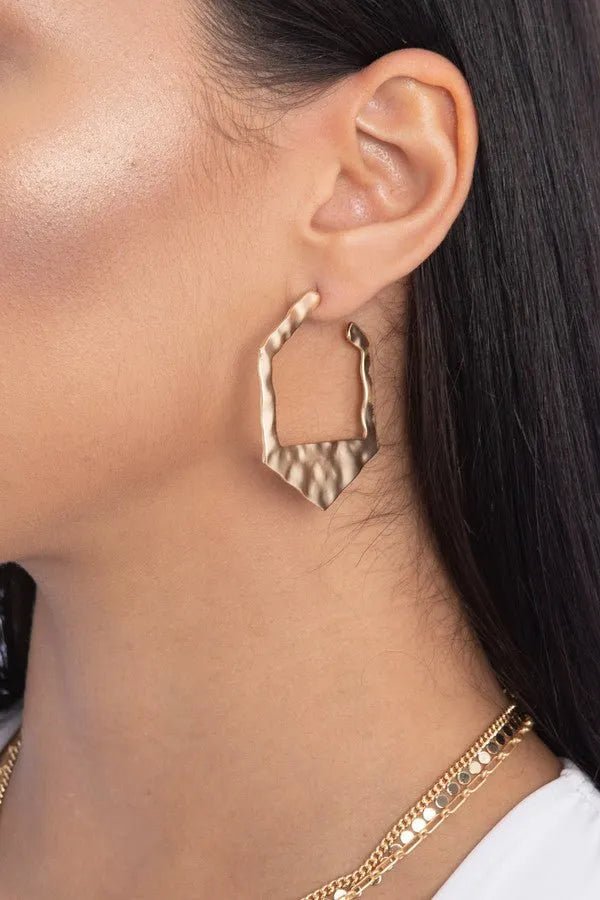 Hammered Angle Earring Gold