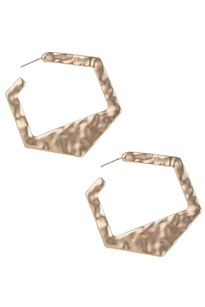 Hammered Angle Earring Gold