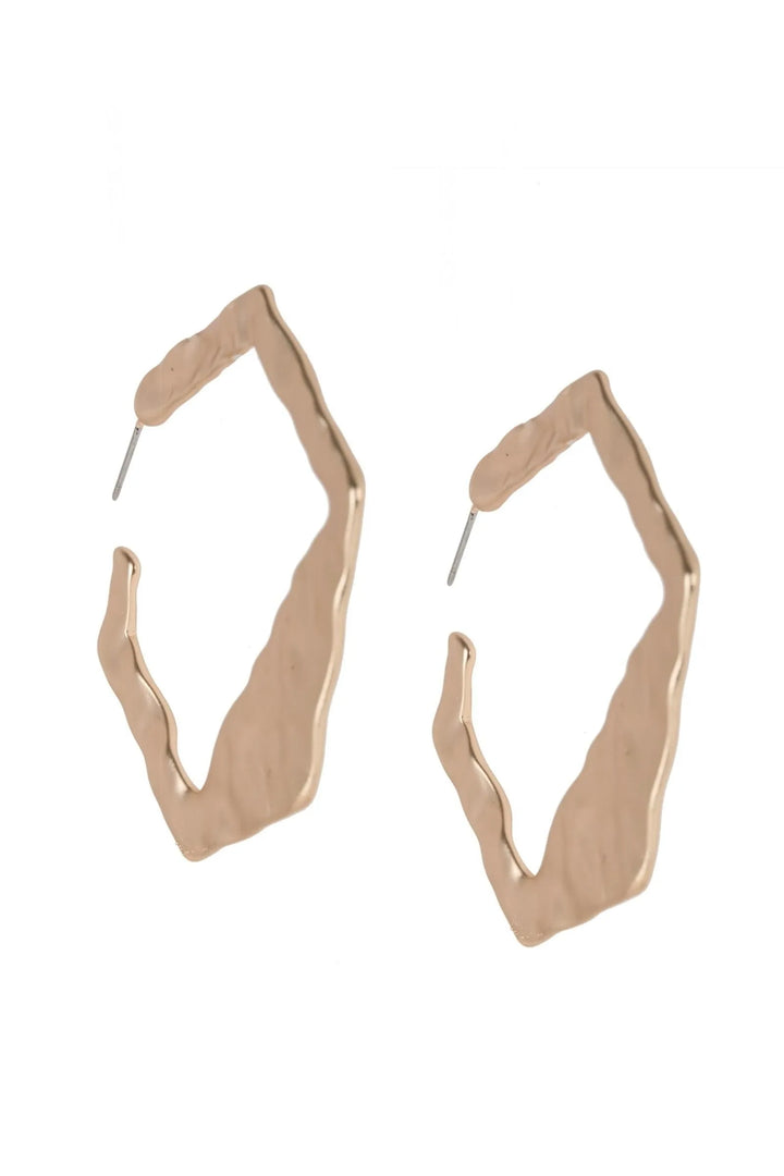 Hammered Angle Earring Gold